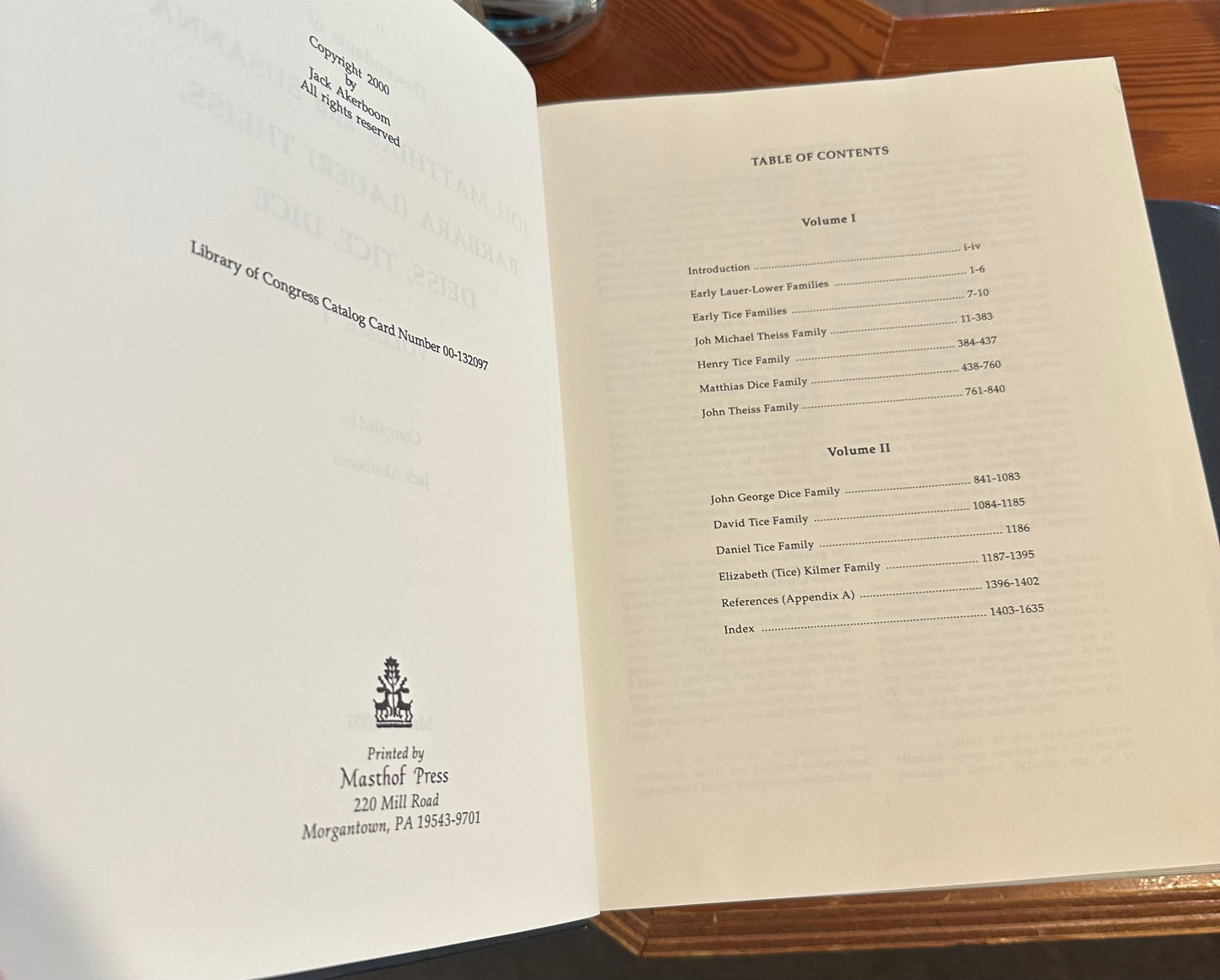 Descendants of Joh Matthias & Susanna Barbara (Lauer)... Rare genealogy 2 volume set