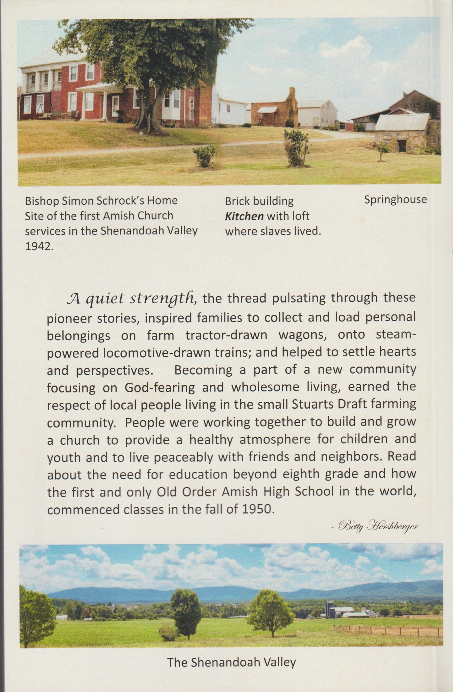 The Pioneer Stories of the Stuarts Draft Amish Church