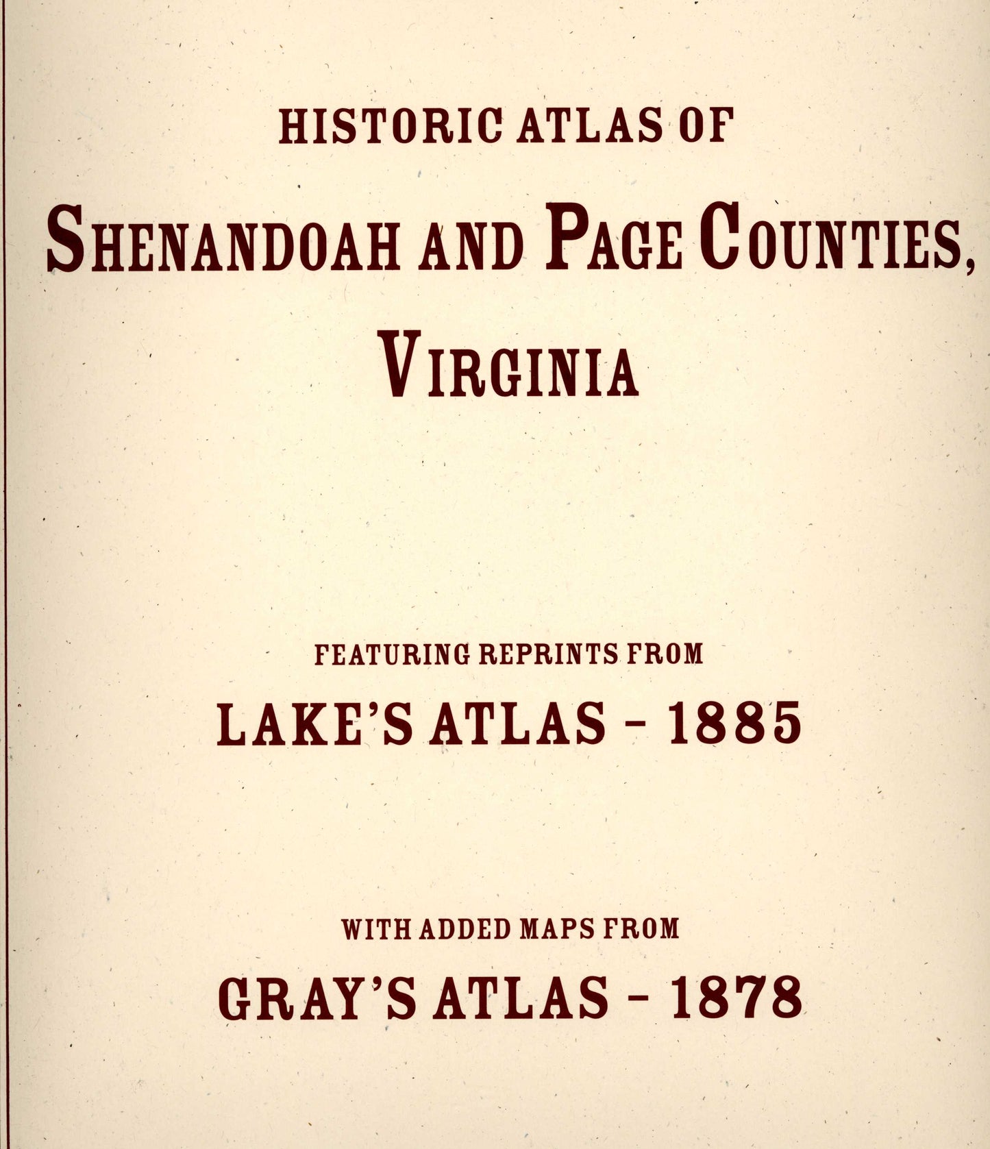 Atlas (1885) of Shenandoah and Page Counties, VA