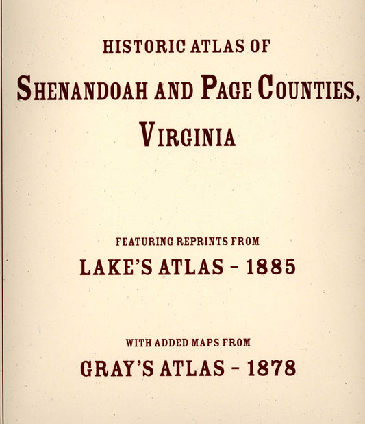 Atlas (1885) of Shenandoah and Page Counties, VA