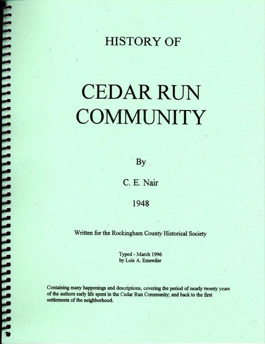 History of Cedar Run Community