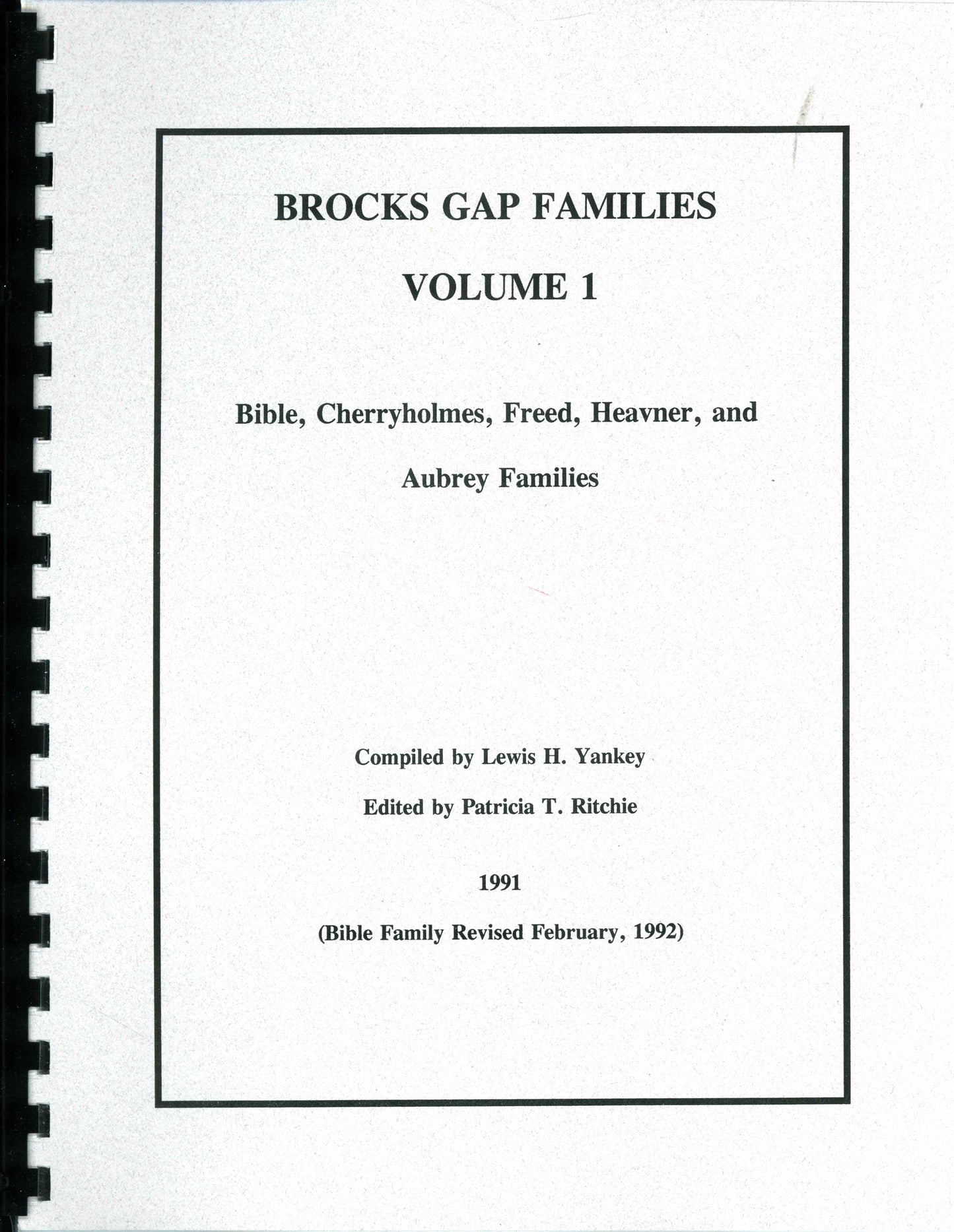 Brocks Gap Families Vol. 1 (Bible, Cherryholmes, Freed, Heavner, Aubrey)