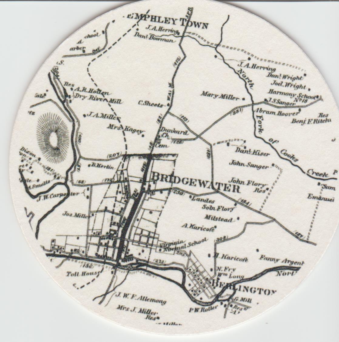 Bridgewater Map Coasters - Pack of 4