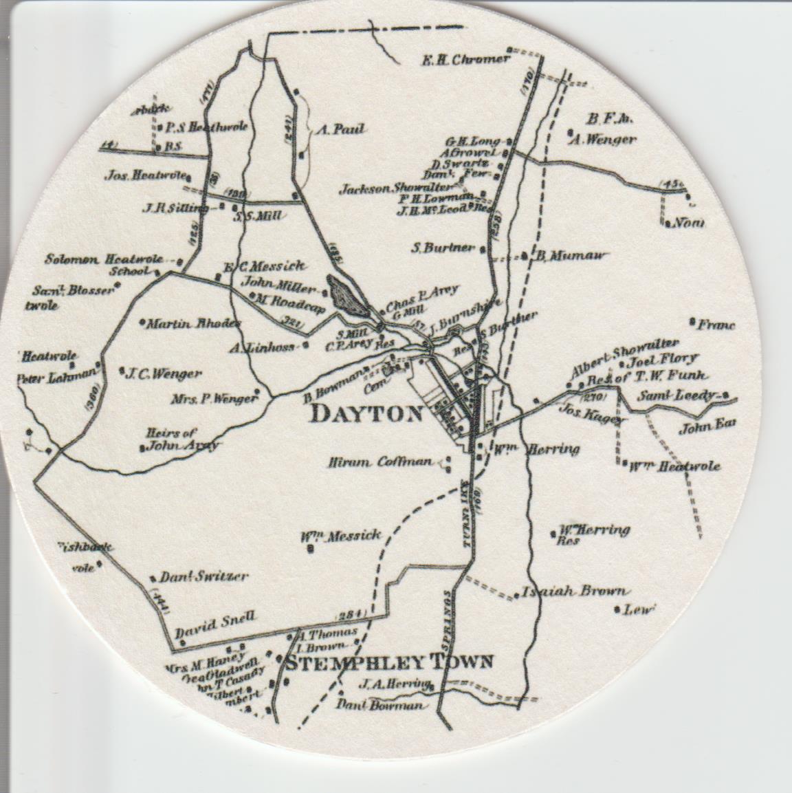 Dayton Map Coasters - Pack of 4