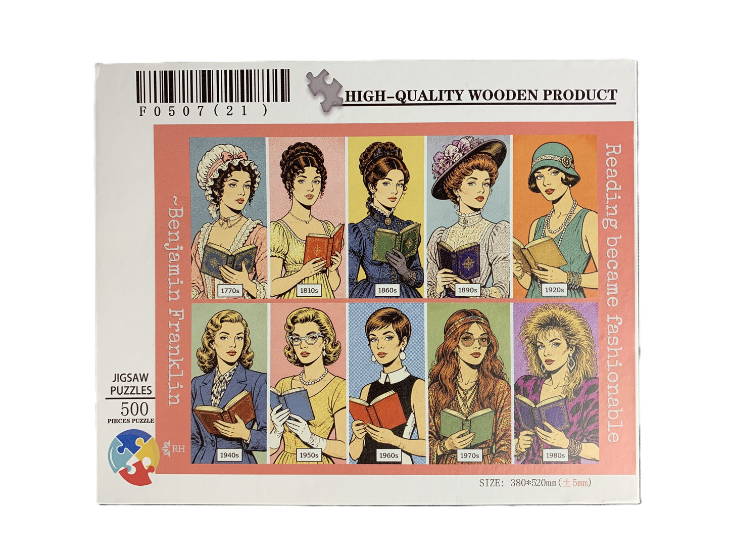 Puzzle - "Reading became fashionable" 500 piece wooden puzzle