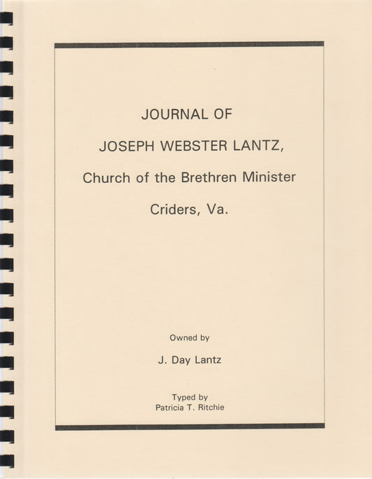 Journal of Joseph Webster Lantz