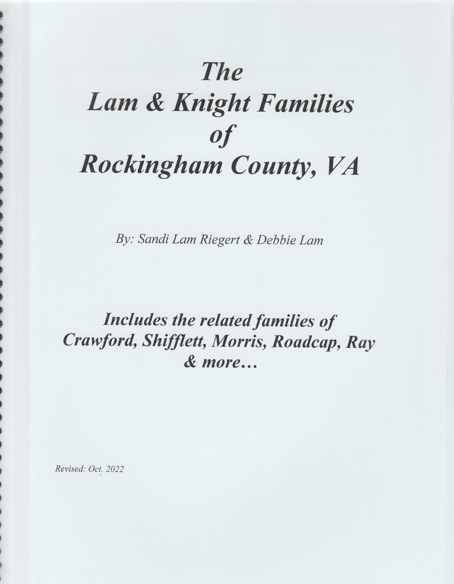 Lam & Knight Families of Rockingham Co., VA