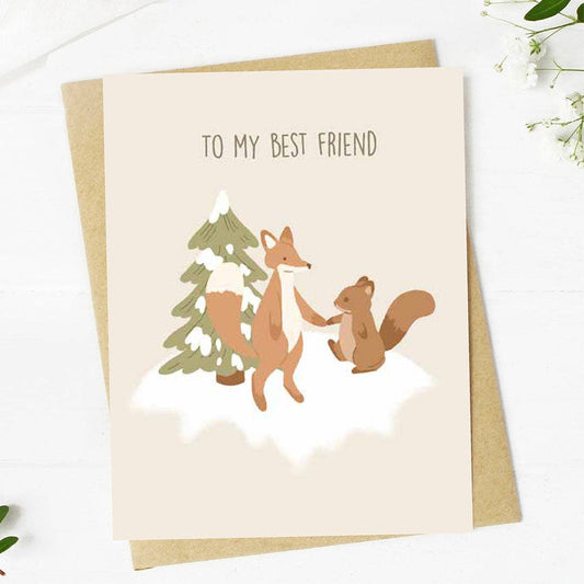 Card - "To my best friend" Winter Greeting