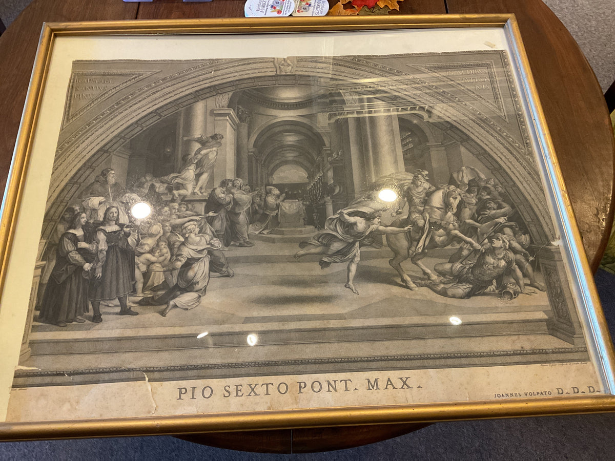 Rare Antique Johannes Volpato print, 1775, framed